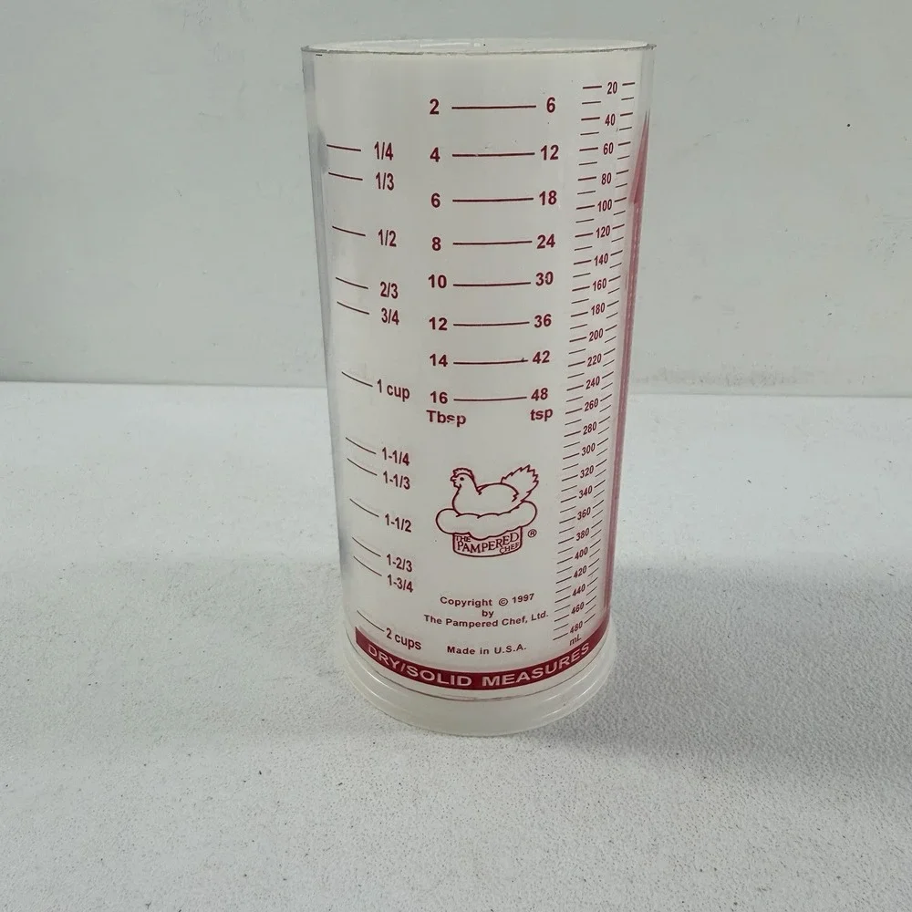 Pampered Chef Measure All 2 Cup Measuring Tube #2225 Wet Dry Made in USA 1997